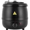 Qussse Pentola per zuppa da 10 litri, bollitore elettrico con inserto in acciaio inox rimovibile e coperchio richiudibile per buffet catering gastro e feste