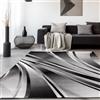 SIMPEX Tappeti a pelo corto, Disegno astratto delle onde, Tappeto Nero, 200 x 290 cm, Tappeti in stile moderno, Tappeto soggiorno