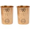 Fashnkart Bicchieri in rame puro Set di 2 bicchieri per acqua potabile Ayurveda Health Pure Tumblers Tazze in rame 10,14 Oz 300 Ml (martellato)