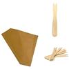 DUE ESSE S.N.C. DI SABATINI ALDO & C. PZ 500 ASTUCCIO CONO IDEALE PER FRITTI E PATATINE IN CARTA PAGLIA + PZ 1000 FORCHETTE IN LEGNO CM 8,5
