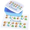Whale Set Merenda Asilo Personalizzato con nome, Portapranzo e Tovaglietta Personalizzata con Nome Dinosauri per Bambini