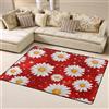 Mexpekil Tappeto con margherite rosse, 120 x 160 cm, antiscivolo, per soggiorno, camera da letto, lavabile, grande, moderno, decorazione per la casa, per interni ed esterni