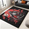 Generico Tappeto Salotto Samurai Giapponese Sole Rosso 120x180cm Tappeti Soggiorno Moderni Grandi Dimensioni, Tappeto Pelo Corto Interno, Tappeti Lavabili Antiscivolo per Camera da letto