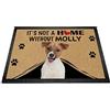 BAGEYOU Zerbino con cane Jack Russell Terrier, con scritta in inglese It's Not a Home without Dog, personalizzabile, 60 x 40 cm