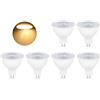 BVCL Lampadine LED MR16 GU5.3, 5W 500LM AC/DC 12V Dimmerabile Lampadina spot MR16, Equivalente per lampada alogena 50W, angolo del fascio 120°, Confezione da 6 (Color : Warm White 3000K)