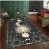 PASPRT Tarocco Luna Tappeto Per Soggiorno Decorazione Della Casa Divano Tavolo Area Tappeti Camera Da Letto Comodino Tappetino Strega Tappeto Gotico 80X150Cm