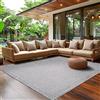 SIMPEX Tappeto da Esterno per Terrazza, Balcone e Giardino, Tappeto da Cucina Monocolore, Tappeto Lavabile in Varie Misure e Colori Grigio, 80 x 250 cm