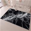 Generic Tappeto Astratto Linee Vene Lavabile In Lavatrice - Pelo Corto Morbido E Antiscivolo, Ideale Per Soggiorno, Camera Da Letto, Sala Da Pranzo E Facile Da Pulire 80 X 150 Cm Nero Bianco