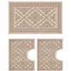Pierre Tappeti Parure Tappeti Sardi Beige Corda lavabile 100% cotone prodotto in Sardegna. 3 pezzi sagomati per bagno giro water wc bidet lavandino lavabo