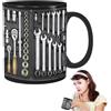 Generic Tazza da meccanico, divertente tazza in ceramica nera per caffè, cassetta degli attrezzi meccanica, tazza da caffè per zuppe, birra, whisky, vino, acqua, succo di frutta