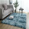 Hearda Tappeto Salotto Pelo Lungo Shaggy,Tappeto Peloso Tie Dye per Camera da Letto Morbido e Soffice Tappetino Peloso Pelo Lungo Moderno Lavabile con Fondo Antiscivolo (Blu,100x200cm)