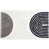 Schöner Wohnen Kollektion Tappeto da bagno bianco Arc Lines 67x110 cm - Tappeto bagno antiscivolo e lavabile - Tappeto da bagno adatto all'asciugatrice - Tappeto doccia bagno