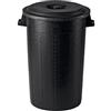 Stefanplast Bidone Porta Immondizie con Coperchio Nero l. 100