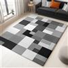 Generico Tappeto Soggiorno Geometria Grigia 120x180 cm Tappeti Antiscivolo Morbido, Tappeti Flanella Lavabile per Camera Letto, Sala Pranzo, Camera Bambini