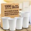 G.M. DISTRIBUZIONE 1000 Bicchieri Acqua in Plastica Bianchi da 200 ml, Riciclabili, Extra Rigidi e Super Resistenti, Usa e Getta, Ideale per Casa, Ufficio, Asporto Bevande Fredde (3 formati disponibili)