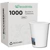 ecodrinks - Bicchieri Carta Bianco 240ml, 1000 Pezzi | Per Acqua, Cocktail, Bevande Calde e Fredde, Biodegradabili, Eco-friendly, Made in Italy