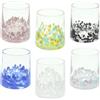 Andrea Fontebasso 1760 Set di 6 Bicchieri in Vetro Veneziano Multicolore, 300cc, Decorazione a Macchie Colorate