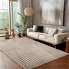 Carpettex Passatoia Tappeto 60x110 cm Beige Scandi Boho Motivo a Quadri Effetto Alto-Basso Morbido Shaggy Pelo Lungo Soffice Robusto Facile da Pulire Moderno per Camera da Letto, Corridoio