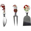 Brandani 81102 COLTELLI FORMAGGIO CHRISTMAS SET 3 PEZZI VETRO/INOX - Lavabile in Lavastoviglie