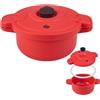 Generic Pentola a pressione per microonde, 27,5 x 14 cm, facile da cucinare, cottura a vapore, per riso, verdure e pasta, apparecchio da cucina compatto, colore: rosso