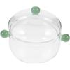 ULTECHNOVO Casseruola in Vetro Resistente al Calore con Doppio Manico | Uso Domestico per Stufati e Pasta, Capienza Ampia, Colore Verde Chiaro, Aspetto Elegante e Trasparente