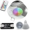 Planetitaly Faretto LED Incasso IP65 Impermabile per Cromoterapia Box Doccia, Bagno Turco, Sauna, Ambienti Umidi, RGB RGBW + Luce Bianca Colorata potenza 6W con telecomando ed alimentatore 12V