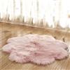 Fouriding Tappeto in Pelliccia Sintetica Tappeto Peloso Shaggy Forma di Fiore Tappeti Peluche Ultra Morbido Antiscivolo Decorativo per Divani Del Soggiorno e Camere da Letto(Rosa, 90 * 90cm)