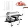 GYMAX Insaccatrice Manuale, Produzione di Salsicce, Macchina per Salsiccia in Acciaio Inossidabile, con Tubi di Riempimento di Diversi Diametri, Morsetto da Tavolo (Orizzontale, 4 kg)