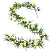 Generico Ghirlanda Pasquale da Esterno - Decorazione Primaverile Riutilizzabile 1,8 m - Ghirlanda Pasquale per Tavolo con Fiori Artificiali,per Feste Vacanze Tavolo Porta Parete Interno Esterno Giardino
