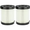 vhbw set da 2x filtro a pieghe piatte compatibile con Bosch GAS 18V-10 L aspiratore umido/secco - Cartuccia filtrante, carta/plastica, bianco