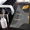 Siunwdiy Tappeti Runner Passatoia Nero-grigio-oro 2 metri Geometrico Tappetino Cucina Antiscivolo Lavabile,Tappeto Cucina Passatoia Camera Lavabile Tappeto Per Cucina Soggiorno ，40x200cm