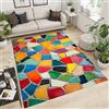 GDJSMIN Tappeto Salotto Lavabile - Mosaico Colorato Tappeto Soggiorno Design Di Frammenti Di Ceramica Rotti Tappetos Pelo Corto Grande Camera da Letto,Morbido Antiscivolo per Pranzo 60×90cm Multicolore