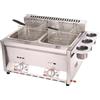 Generic Friggitrice a Doppio Serbatoio da 10L+10L, Friggitrici in Acciaio Inox con Frittura Cestello e Coperchi, Potenza di Fuoco Regolabile, Facile da Pulire, Friggitrice a Olio da Banco per Casa Commerciale