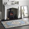 Lord of Rugs Lotus Premium - Tappeto tradizionale in lana Aubusson, spesso floreale, trapuntato, misura media, 120 x 180 cm, colore: Blu