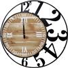 Brandani 51506 - Orologio Industrial Number Metal/Wood - Design Moderno con Dettagli in Legno