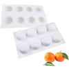 TROYSINC Stampo in silicone a forma di frutta, mela, fragola, ciliegia, pesca, arancia, pera, per cioccolato, per la produzione di cioccolatini caldi, torte, gelatine, mousse a cupola (arancione)