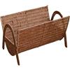 YWJLQH Portariviste in Finto Rattan, Cestino Portagiornali Da Ufficio, Portariviste Intrecciato a Mano per Archivi,