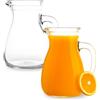 Virsus 2 Caraffe da Tavola in Vetro da 1 Litro, Misura 12x17 cm, Brocca trasparente con Manico e Beccucio Antigoccia, adatta per acqua, succo, bevande, Lavabile in lavastoviglie -8490F -1,5