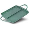 RISOLI' | DR. GREEN BB Burger 40x24cm, Piastra 3 Aree di Cottura in Alluminio Antiaderente Ecologico, Made in Italy