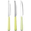 Home Provence Set 6 Coltelli Tavola in Acciaio Inox, Decoro Verde