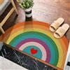 YongXinMY Zerbino colorato, semicerchio, in PVC, antiscivolo, per interni ed esterni, cattura lo sporco, facile da pulire, per casa, patio e ingresso (#3, 30 x 60 cm)