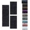 SIMPEX Set di tappeti Shaggy Tappeto Shaggy per Camera da Letto Pelo Morbido 3 Parti, Colore:Anthracite, Bettset:2x60x110+1x80x150