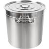 SUONTY Grande pentola da cucina per catering, con coperchio, 50 litri, in acciaio inox, per gastronomia, grande pentola da campeggio