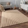Paco Home Moderno tappeto soffice e morbido da soggiorno Bubble con pelliccia a pelo alto Disegno geometrico effetto alto-basso, Dimensione:160x220 cm, Colore:Beige 3