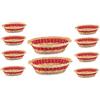 EURO ITALIA 10 CESTE OVALI ROSSE Cesti vimini per confezione regalo natalizio vuoto 10 PEZZI grandi cm 54x40x13