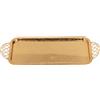 Buachois Vassoio rettangolare con manico rotondo, 35 x 13 cm, in acciaio inox, per lucidare a specchio, per dessert nordico, per tè, frutta, dessert, gioielli