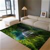 UERWOWELL Tappeti lavabili a pelo corto Piscina profonda verde Paesaggio a cascata Tappeto a pavimento grande per soggiorno Sala conferenze Camera da letto Comodino 180x240cm