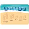 Colorfamily Tappeto Zerbino PERSONALIZZATO con nome Famiglia 3 figli Spiaggia Ingresso Casa 60x40 cm
