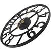 Wodsty Orologio da parete per esterni in metallo, vintage, silenzioso, decorazione da giardino, per patio, veranda, piscina, fattoria, facile lettura, resistente alle intemperie, 40 cm (C)