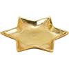LivuX Piatto decorativo a forma di stella in metallo color oro, design elegante, dimensioni: 21 x 21 x 2 cm, elegante decorazione per salotti e occasioni festive 1132